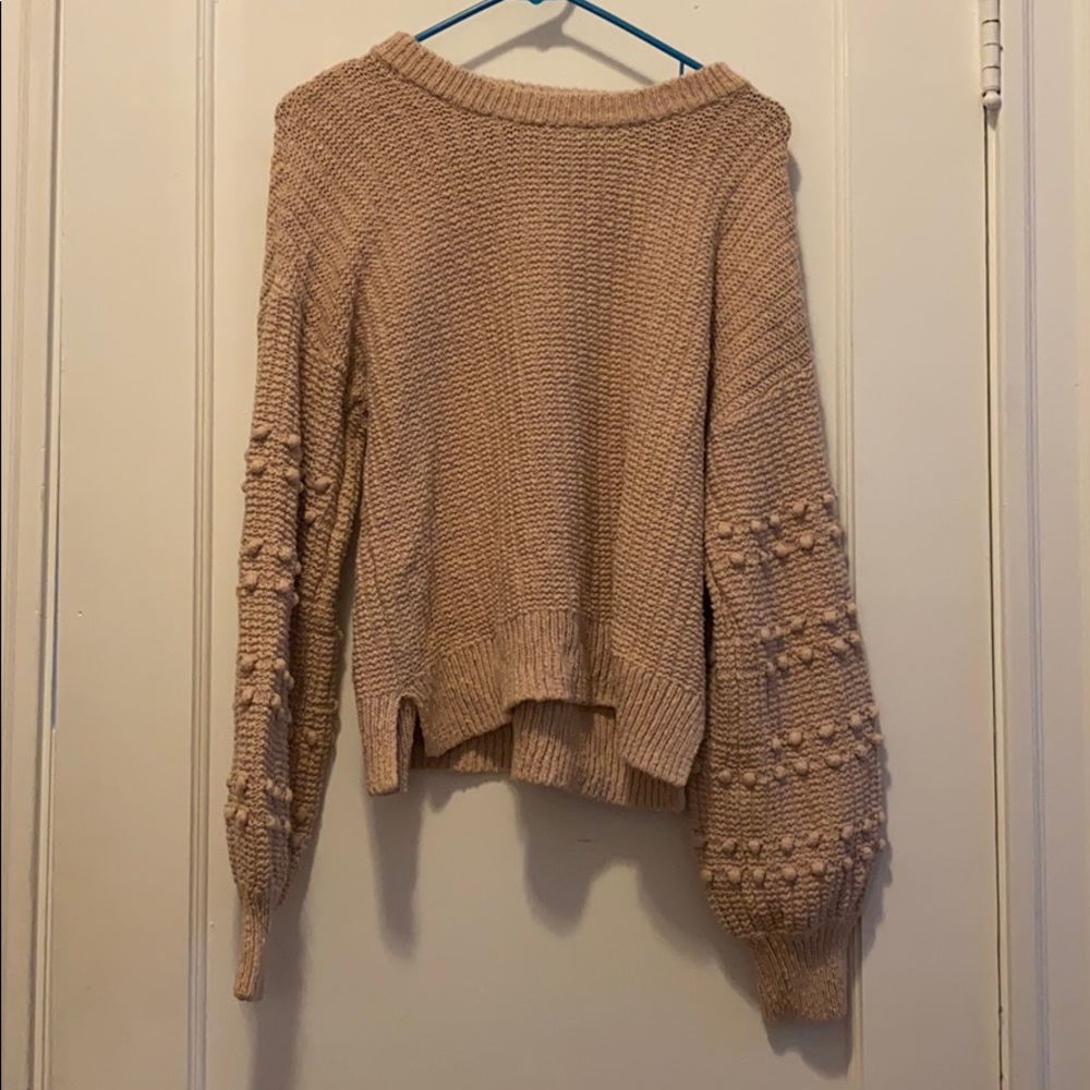 Madewell light pink bubble sleeve sweater